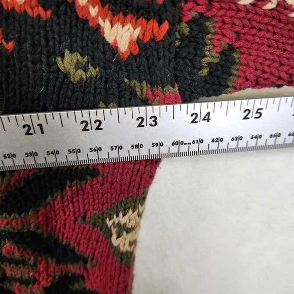 Vtg Hammacher Schlemmer Hand Knit Aztec Southwestern Cotton Sweater Mens M 90s - Picture 4 of 7